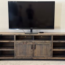 Living Spaces 84" Rustic Wood TV Stand, Like New