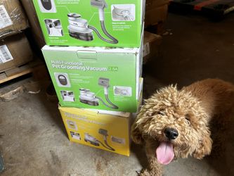 Pet Grooming Vacuum & Blower Kit Dog Hair Dryer w/Trimmer Clipper Shedding Brush