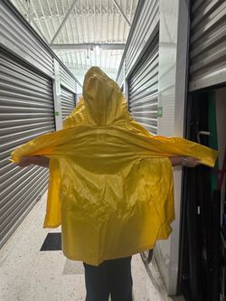 Coroline Yellow Hooded Rain Poncho