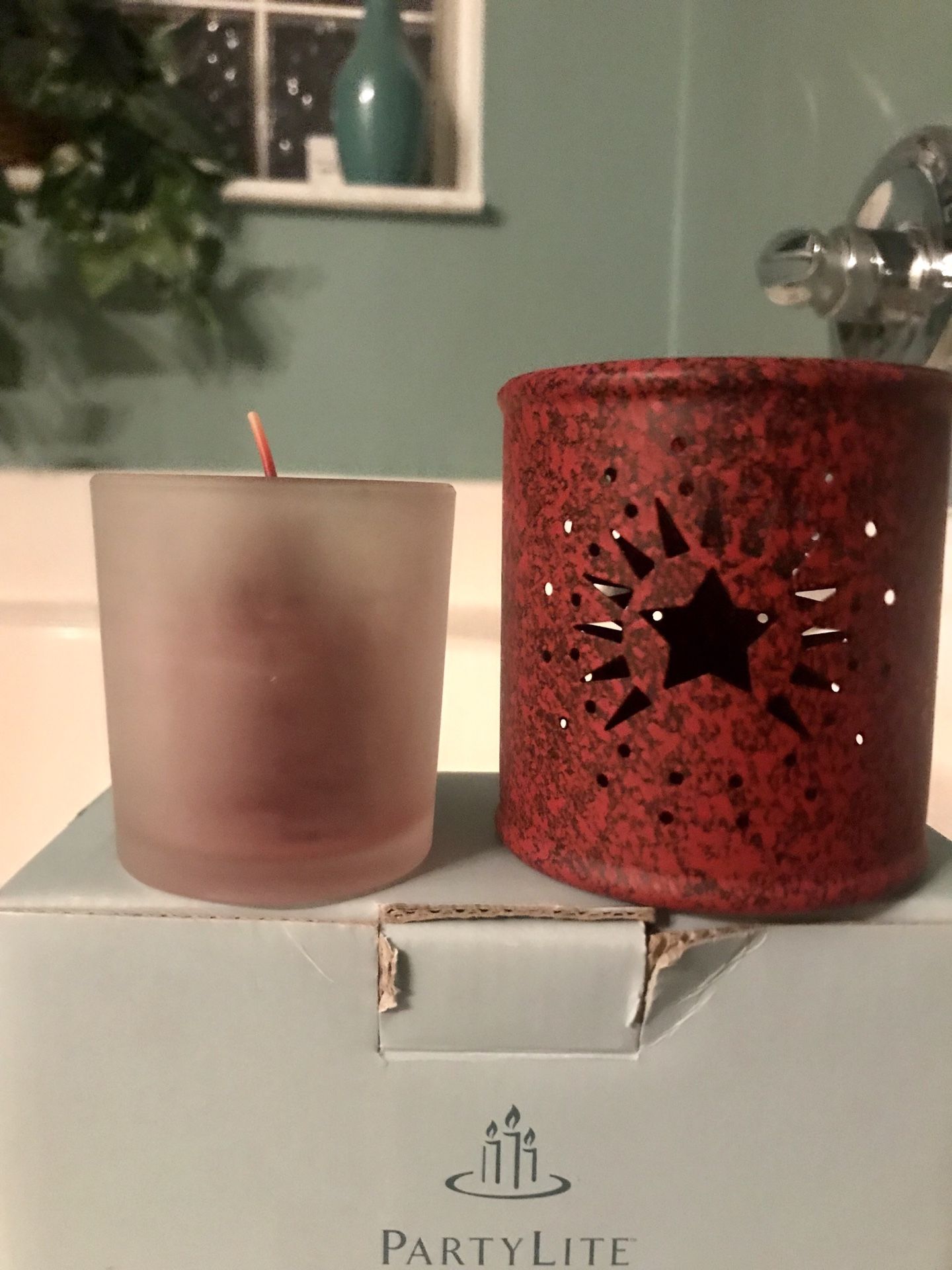 Partylite metal votive set