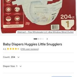 Box Of Huggies Never Opened Size 1