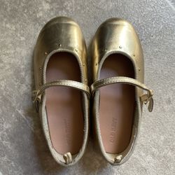 Girls Ballet Shoes Size 10 Child - Gold