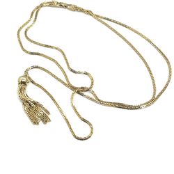 Vintage Double Stranded Gold Tone Necklace 