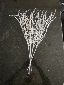 5 White Snowy Glitter Branches  floral  Adjustable 22” 