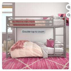 Miles Full Over Full Metal Bunk Bed with Metal Slats and Integrated Ladder. 