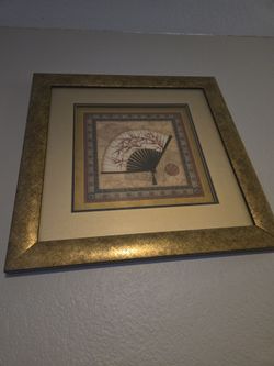 Sally Ray Cairns, Oriental Fan II, Antique Gold Frame