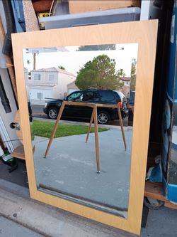Large Wall Mirror with Wood Frame