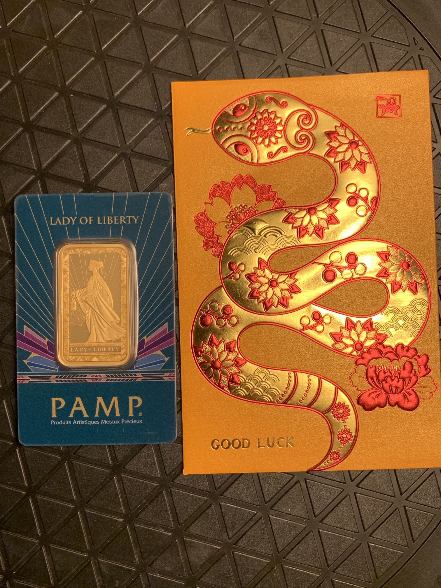 1oz Gold Bar - Pamp (Lady Of Liberty)
