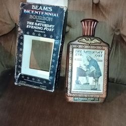 The Saturday Evening Post Beam Bicentennial Bourbon Bottles Decanter
