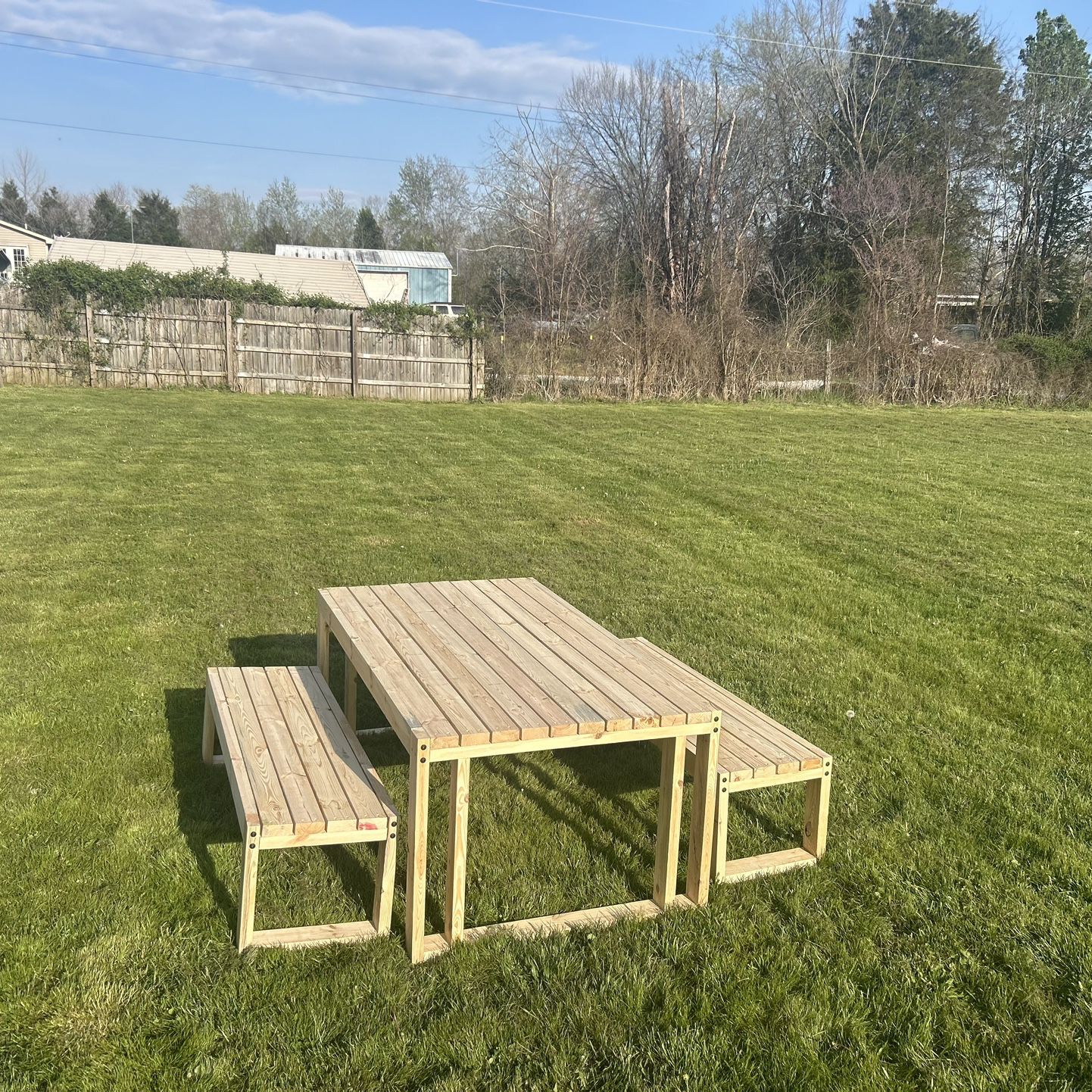 Handcrafted Outdoor Table and Bench
