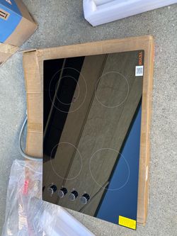 VEVOR Electric Cooktop, 30 inch 4 Burners Built-in Electric Stove Top, 7200W Ceramic Top Radiant Cooktop, with Glass Panel, Knob Control, 11 Heat Leve