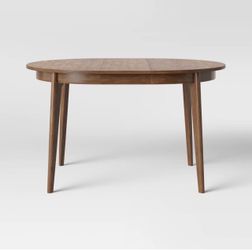 Astrid Mid-Century Round Extendable Dining Table Brown - ThresholdTM (Assembly required)