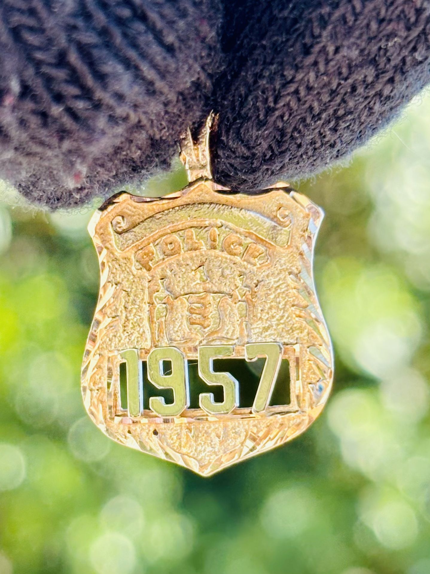 14K Gold Vintage Police Badge New Jersey Pendant 1957