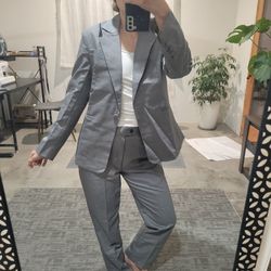 Womens Gray Suit - Jacket And Pants