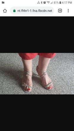 Prom/Wedding/Evening Silver Rhinestone Sandals 7 1/2