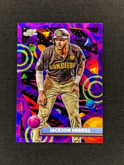 2025 Topps Cosmic Chrome - Jackson Merrill #130 Purple Nebula Refractor 022/150