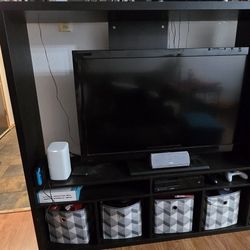 Black IKEA Entertainment Center