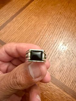 Sterling ring with real black Onyx