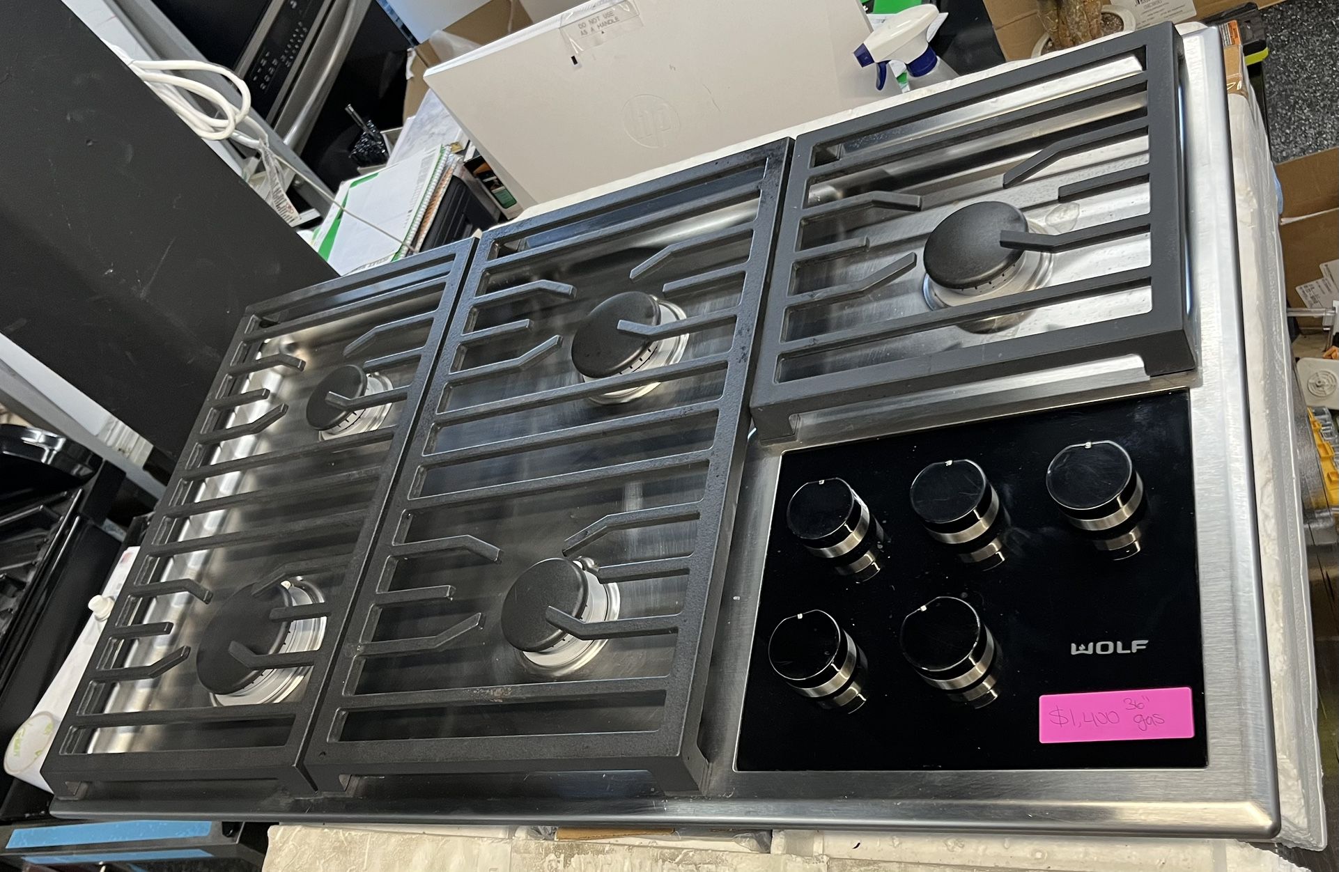 Stainless Steel Wolf 36” Gas Cooktop 5 Burners Stove Top