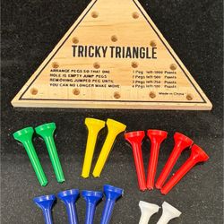 🔺📍 Tricky Triangle Board Game, 14 Pegs (brand new)