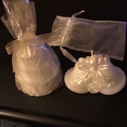Wedding Cake & 2 Bells Candles- Never Used 