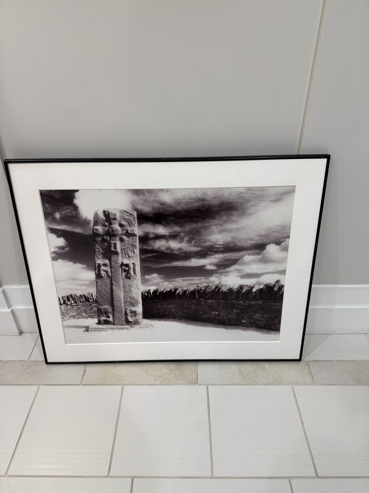 Aberlemno Scottish Stone Circle Print: Black & White Landscape Photography wall hanging
