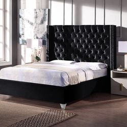 Platform Black King Size Bed Frame 
