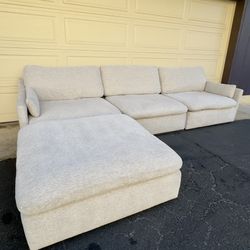 Huge Gray 4 Piece Modular Sectional Couch Sofa