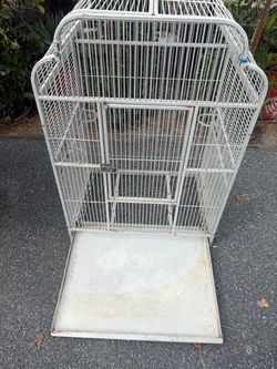 Large White Metal Bird Cage