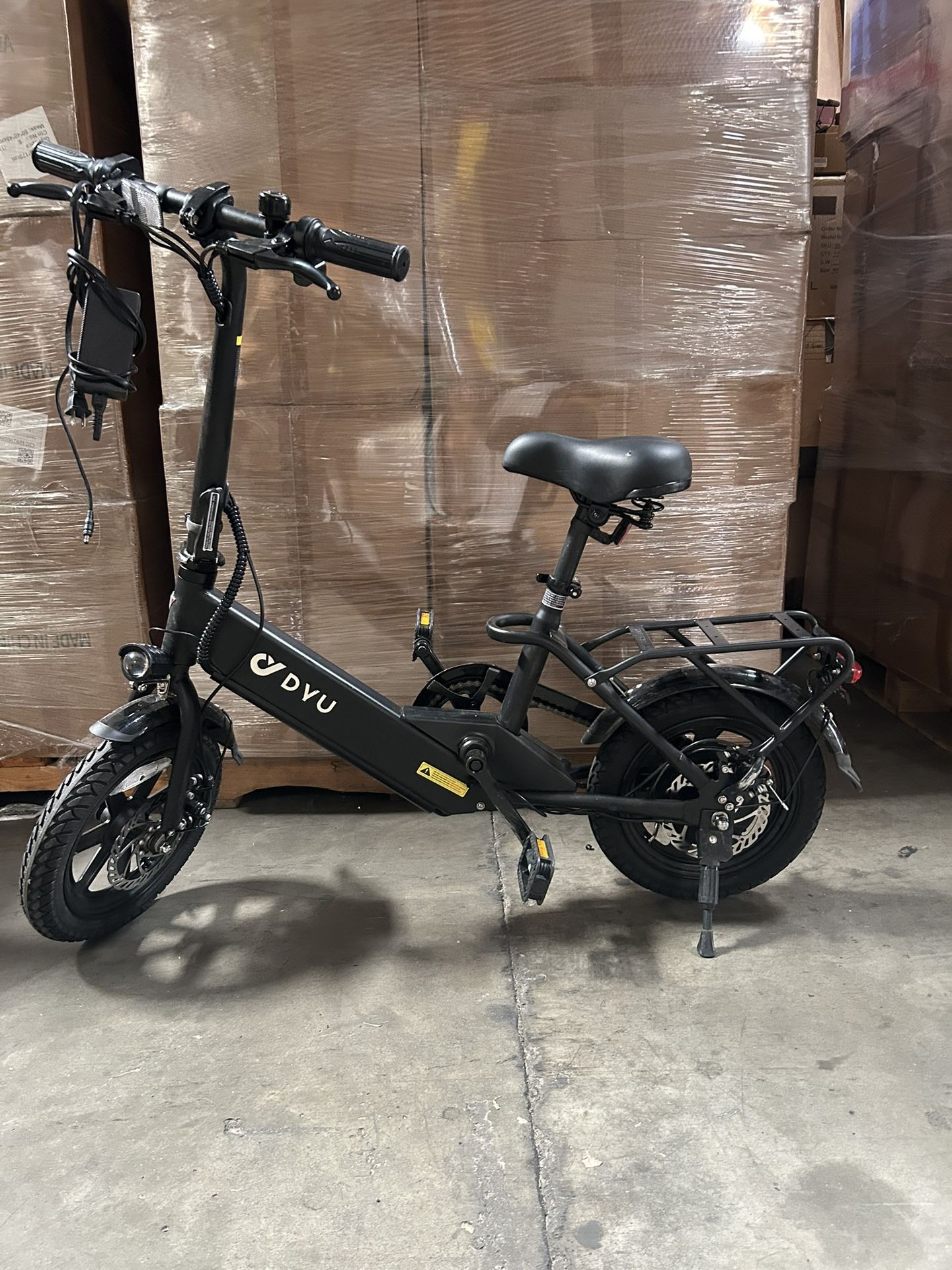 DYU Electric Bike for Adults Teens, Folding Electric Bicycle,Commuter City E-Bike with 350W Motor an