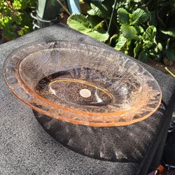 1930s Pink Oval Depression Glass Bowl