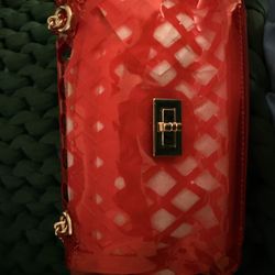 Red Jelly Net Crossbody 