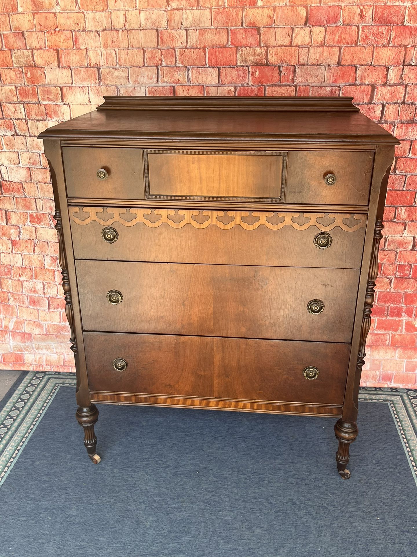 Antique Dresser Solid Wood Chest Of Drawers