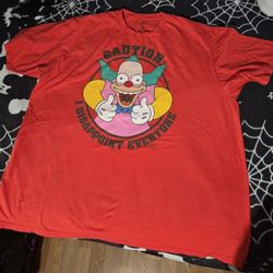 Krusty The Clown Caution I Disappoint Everyone Crew Neck T-Shirt Men’s Size 3XL