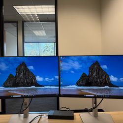 2 Dell P2422H 24” Monitors- Matching Pair- Excellent Conditon