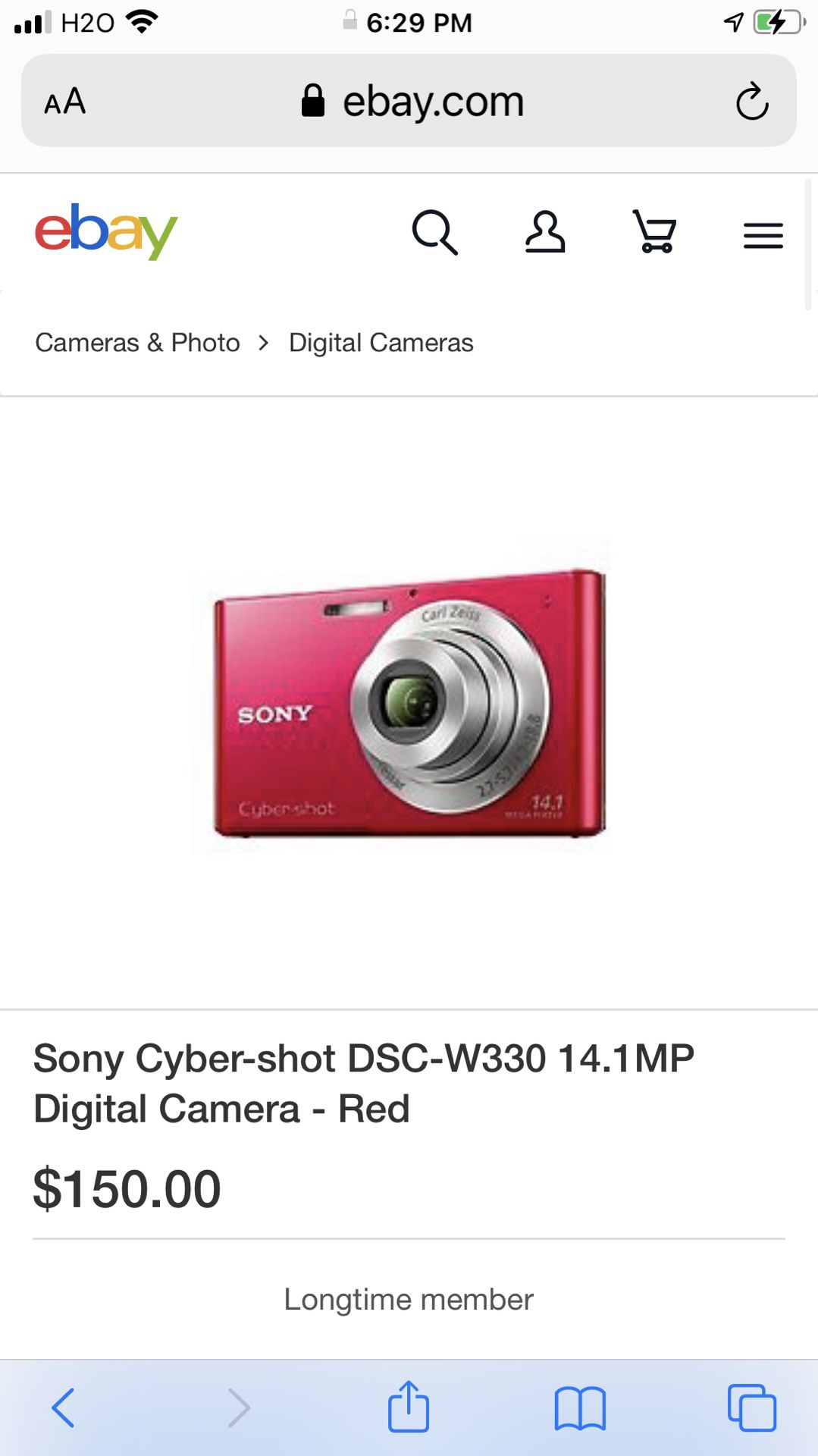 Sony cyber shot camera 14.1mm.