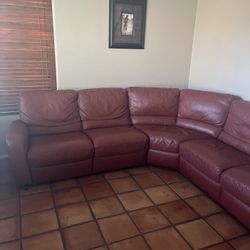 Reclinable Sofa Real Leather 