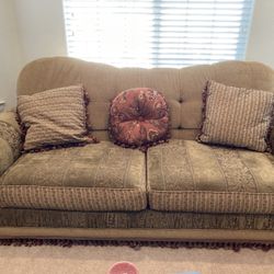 Pristine Fabric Covered Sofa & Pillows - $675 or Best Offer