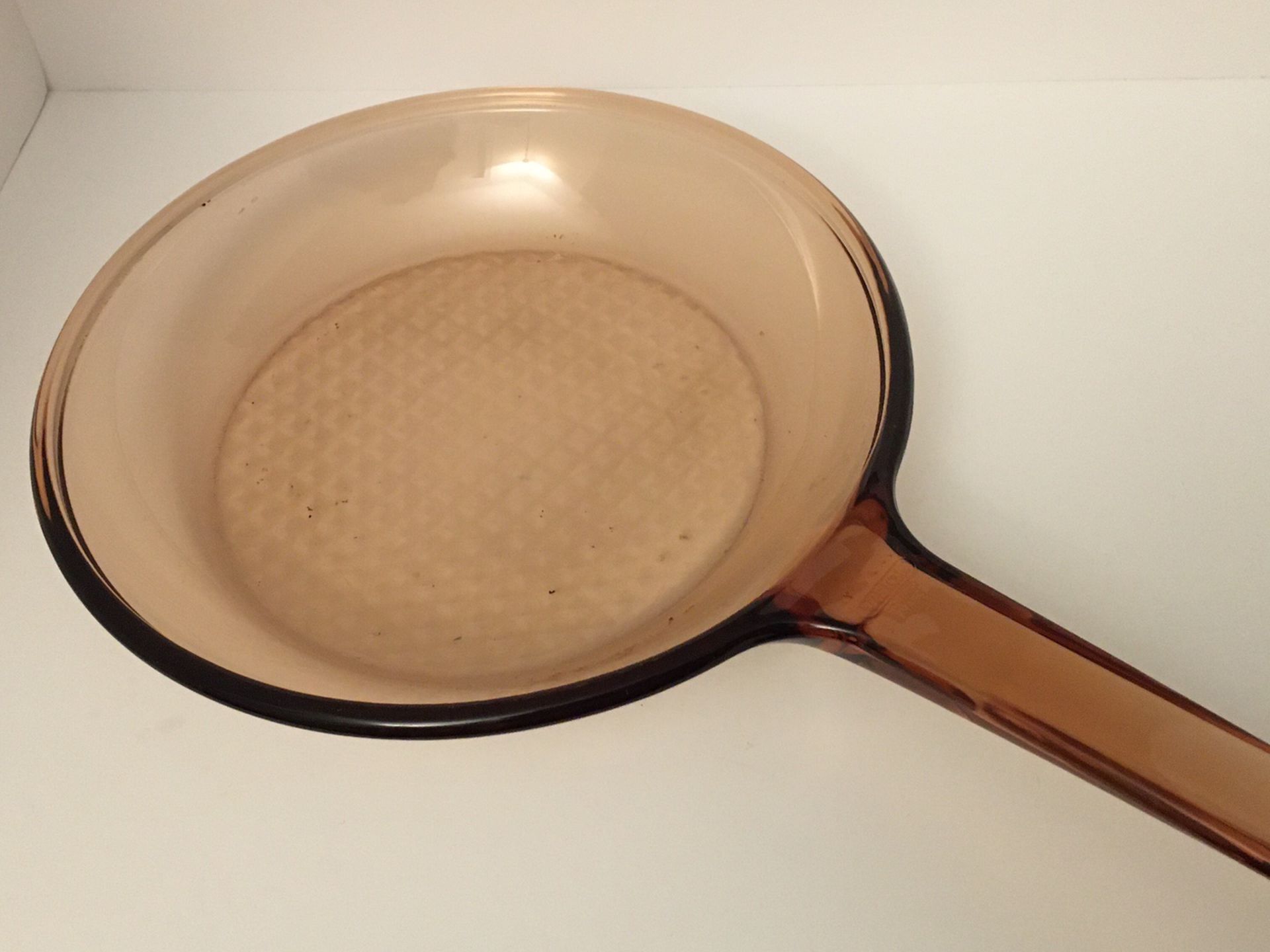 Vintage Corning Ware VISIONS 10” Glass Waffle Bottom Skillet Frying Pan (FRANCE)
