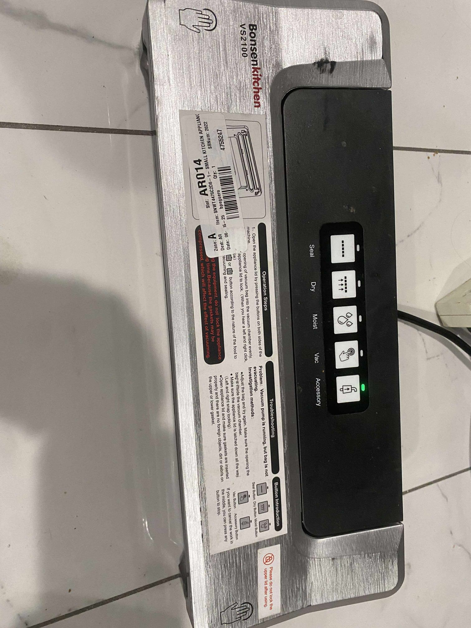 Bonsen kitchen VS2100 Food Vacuum Sealer