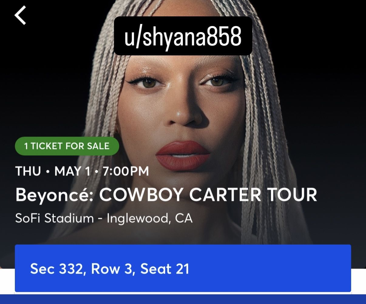 Night 2 @ SOFI/LA. May 1 Section 332, Row 3, Seat 21 (SOLO TICKET)