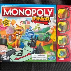 Monopoly Junior Board Game for 4 players, Ages 5 and up NEW