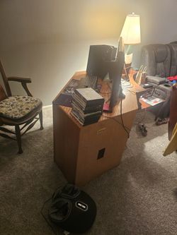 FREE! Corner Wood Computer Desk Needs Gone