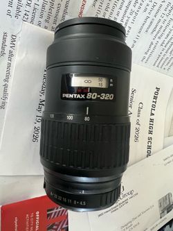 Mint Pentax AF 80-320/4.5-5.6 FA SMC lens w/ UV OPTIONAL PK-NEX adapter