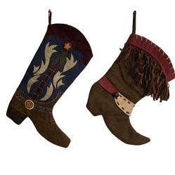 Cowboy boots western christmas stockings his and hers