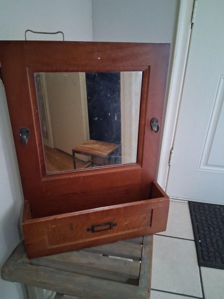 Antique Mail/key Mirror Holder