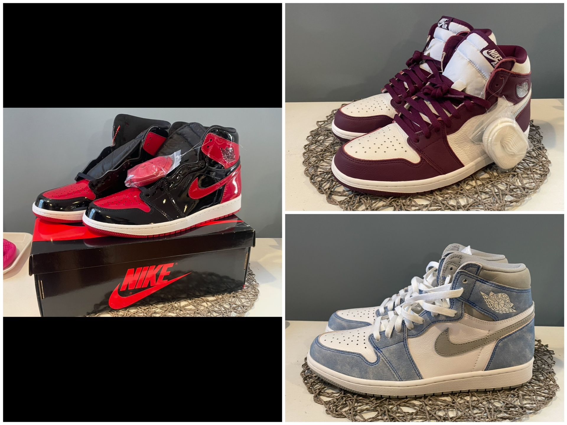 Nike Air Jordan 1 Retros, 3 Pairs