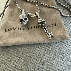 David Yurman skulls   authentic w 22” chain