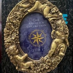 RARE Christopher Radko Angelica Collection Gold Angel Frame 3.5"×5"