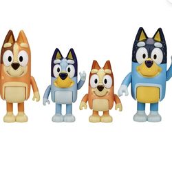 Bluey Family Figure 4-Pack Mum Dad Bingo Bluey Toy Figurines Cake Topper